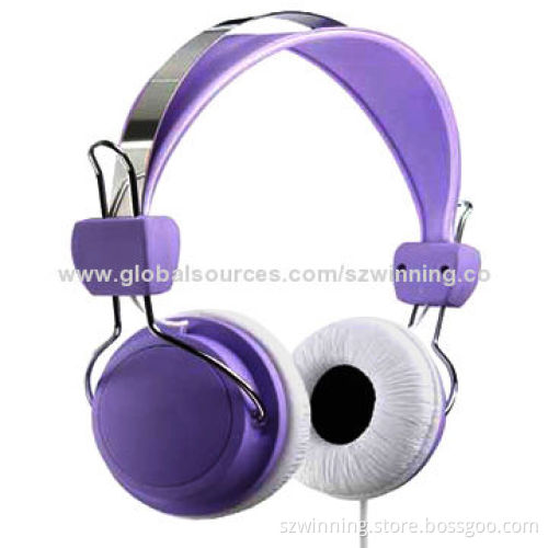 Stainless headband headphone with colorful housing and competitive price
